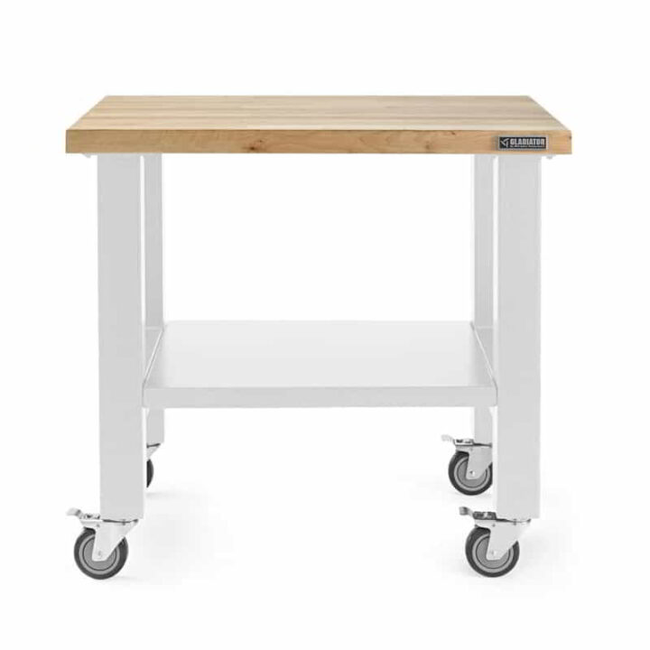 White 3' Wide Mobile Workstation