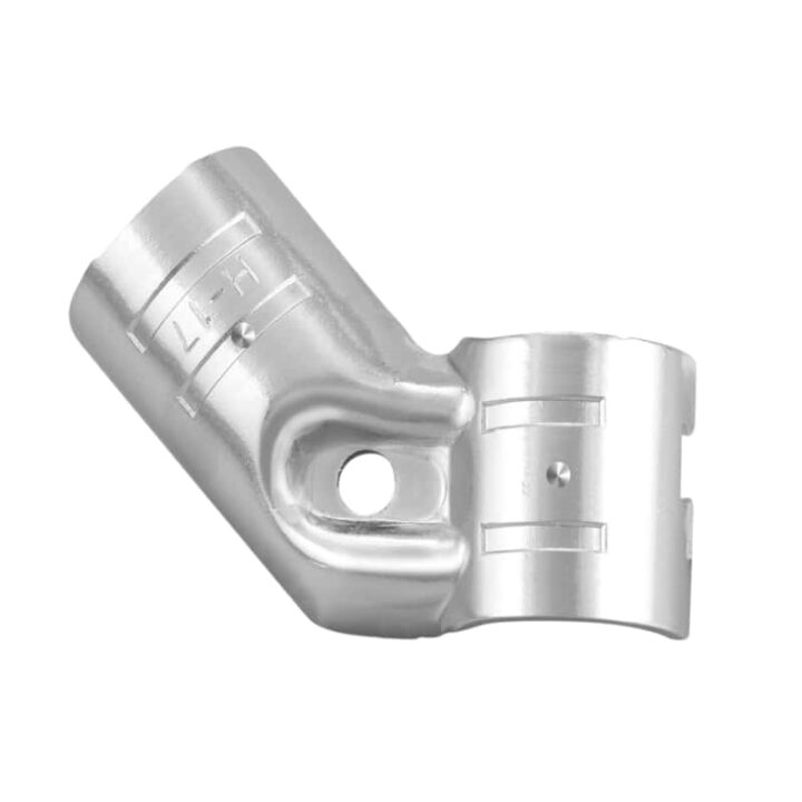 The H-17NP is one of the two anti-static metal single joints used to create the HJ-17NP joint set. When grouped with an H-18NP, this connector becomes a 45° angle joint set.