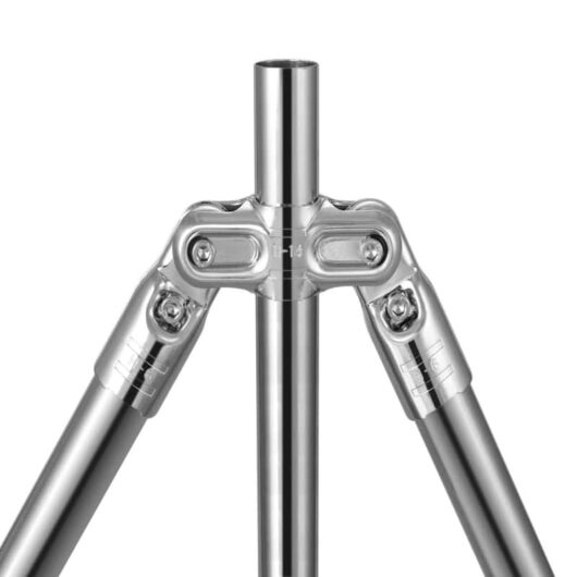 The HJ-14NP is a chrome plated joint set with anti-static properties (ESD) that allows creating an intersection of three pipes with adjustable angle on each side of the cross tube.