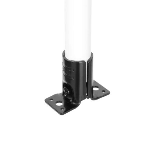 The HJ-9 is a black metal joint set that allows you to fix your structure to a surface. This connector is frequently used with workstations, but also to fix structures on the floor, on the wall or on the ceiling.